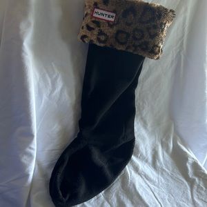 Hunter fleece welly socks black with animal print womens size 5-7